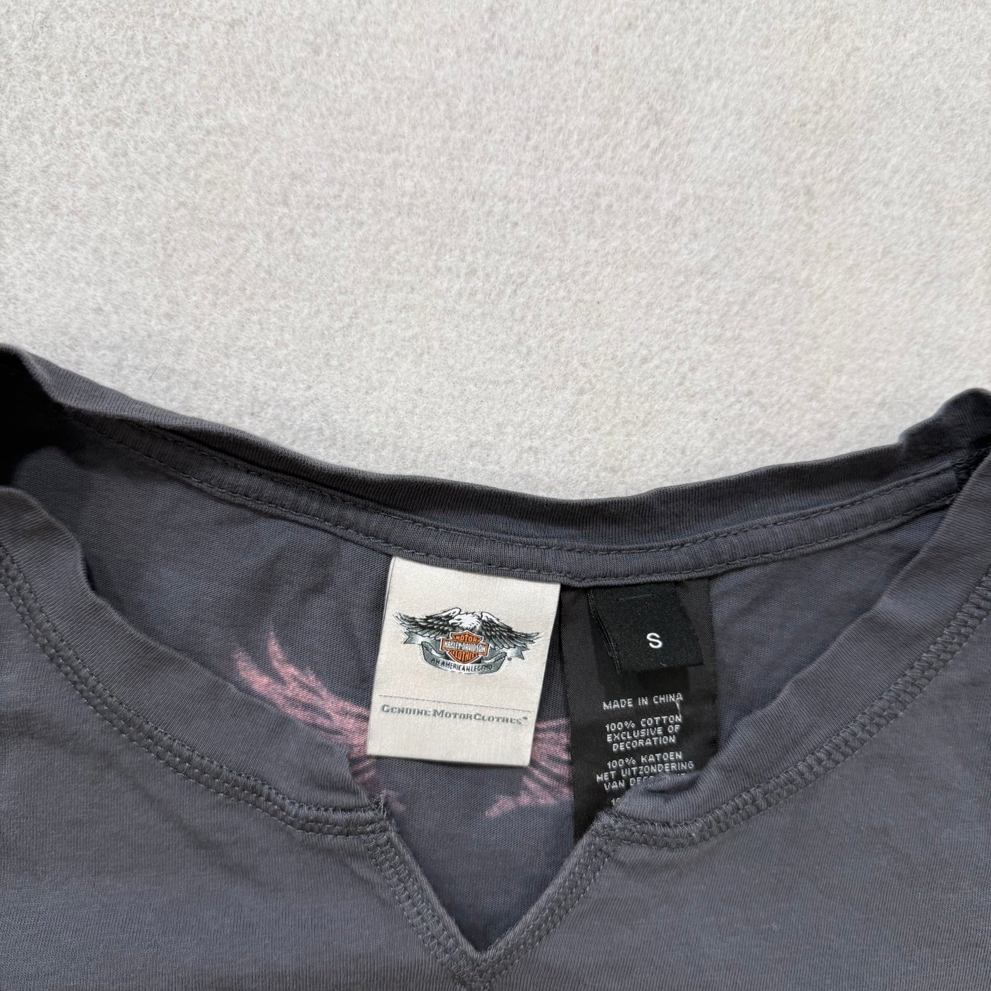 Harley-Davidson 115th Anniversary Women's Dark Gray Notch Neck T-Shirt Size S