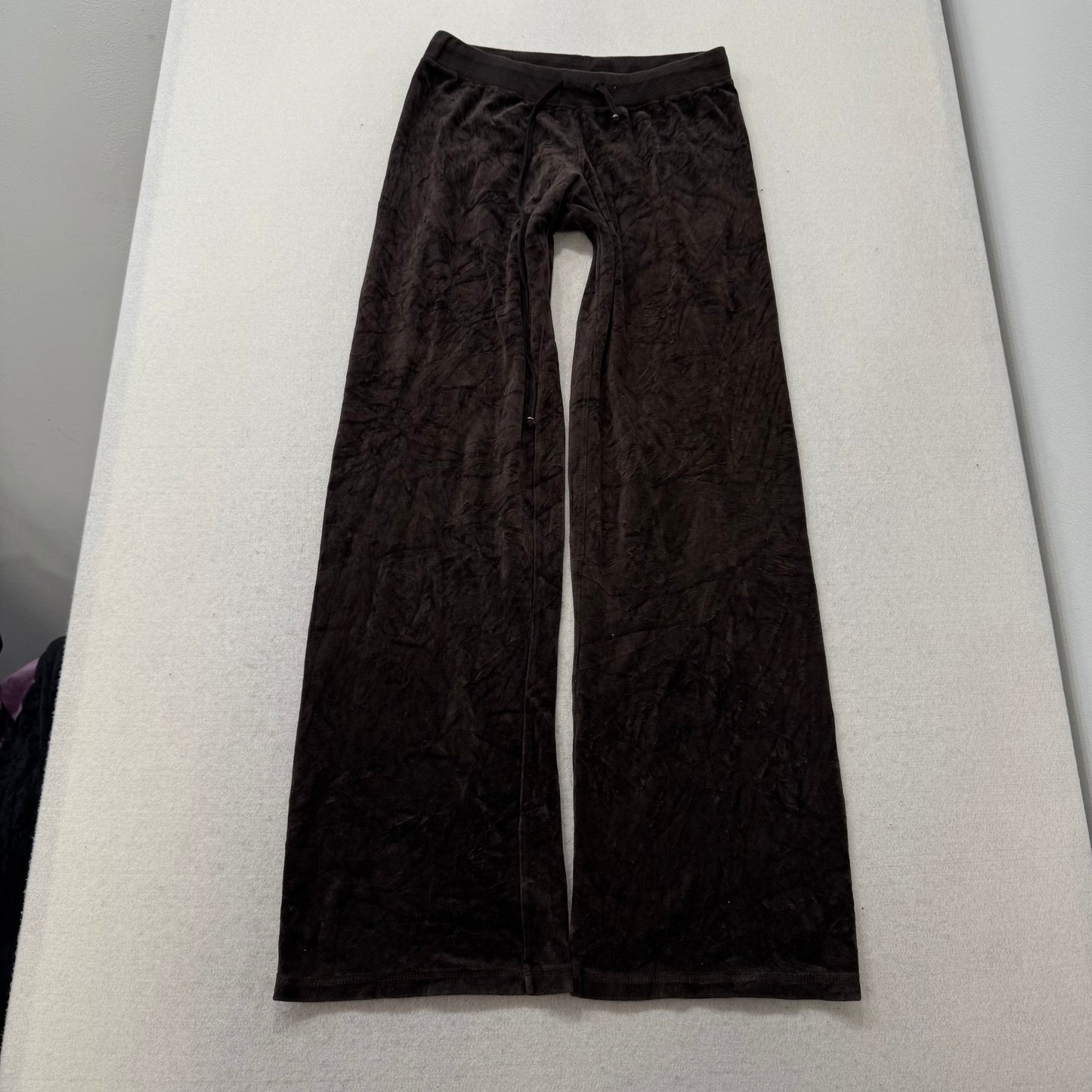 2003 Vintage Juicy Couture Women's Cocoa Brown Velour Flared Track Pant Size L