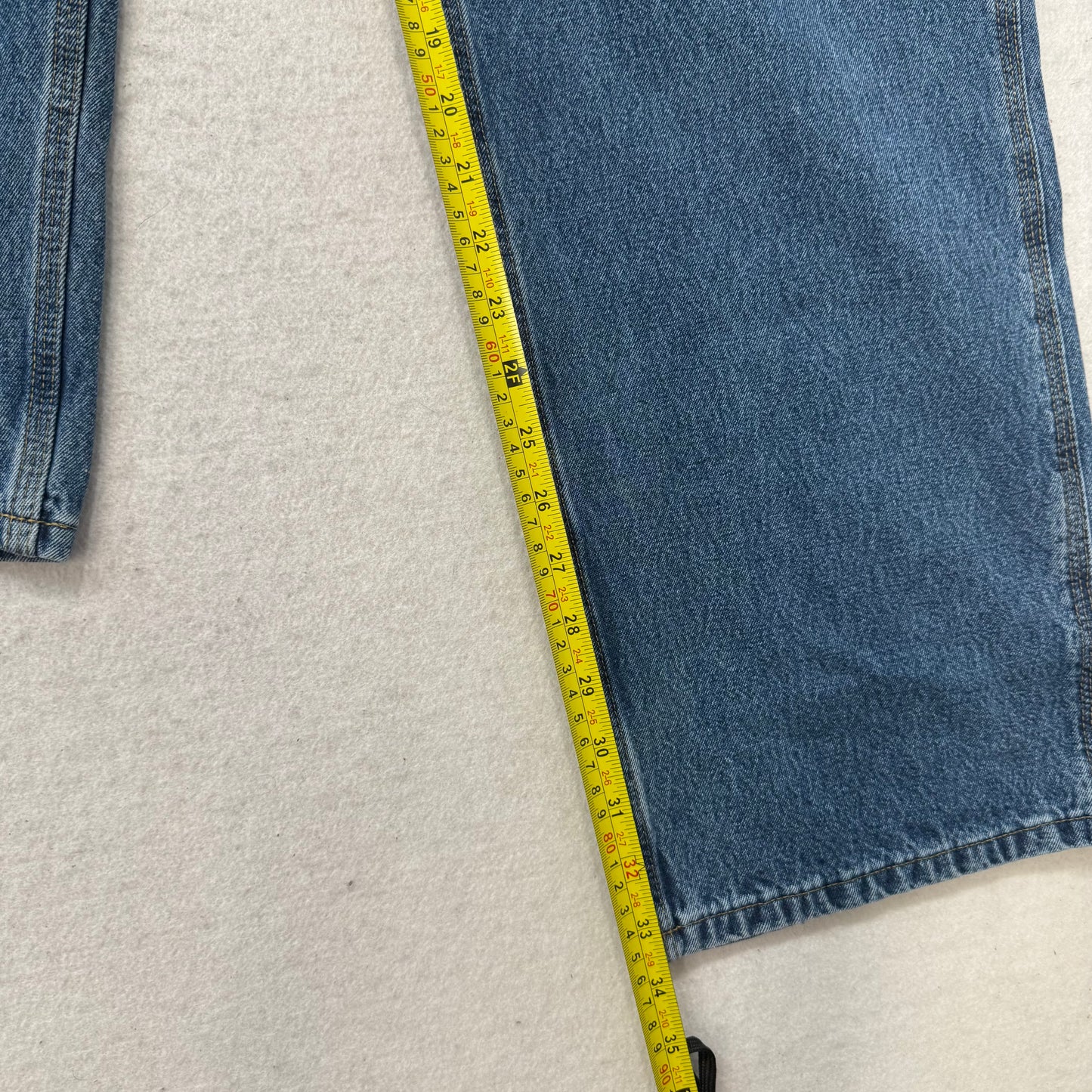 Carhartt Men's Blue Denim Straight Leg Carpenter Jeans Utility Pockets Size 34