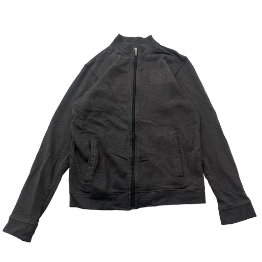 Kappa Men's Charcoal Gray Fleece Zip-Up Track Jacket Long Sleeve Pockets Size M
