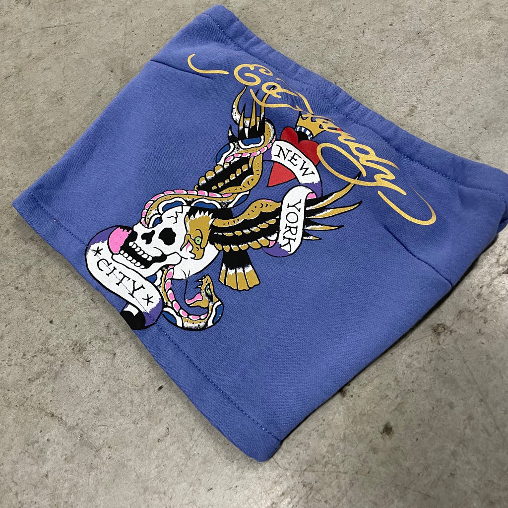 ED HARDY “NYC Skull” BLUE TUBE TOP