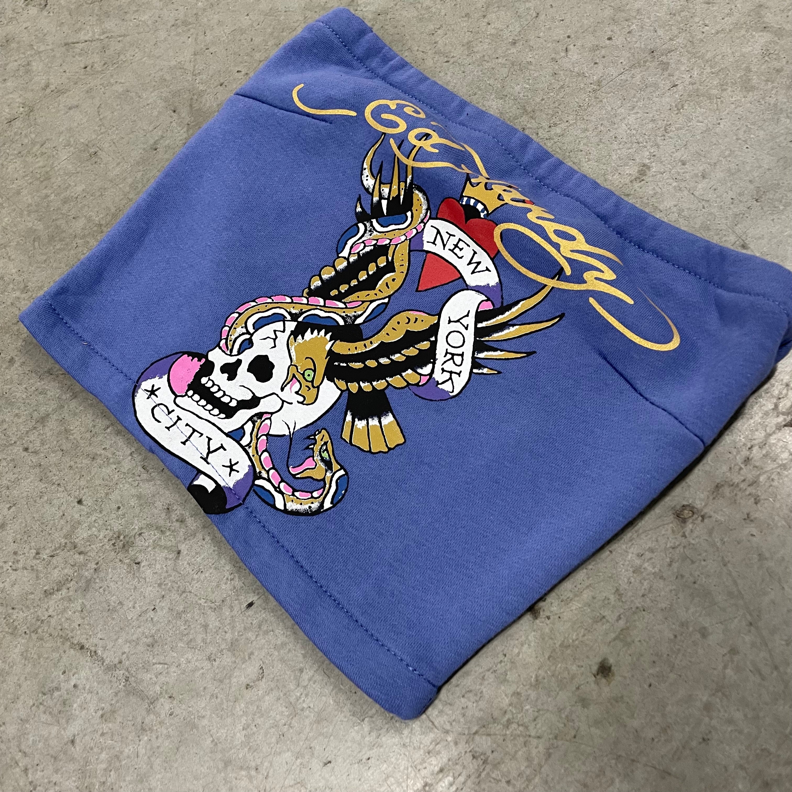 ED HARDY “NYC Skull” BLUE TUBE TOP