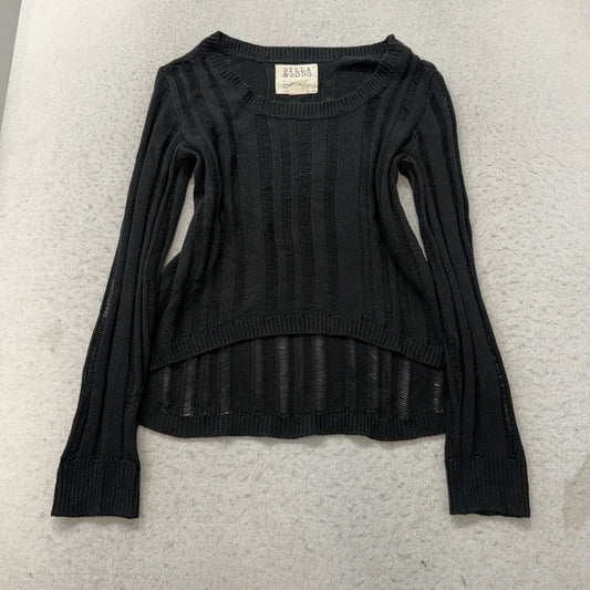Billabong Black Open Knit Pullover Sweater Size L photo 1