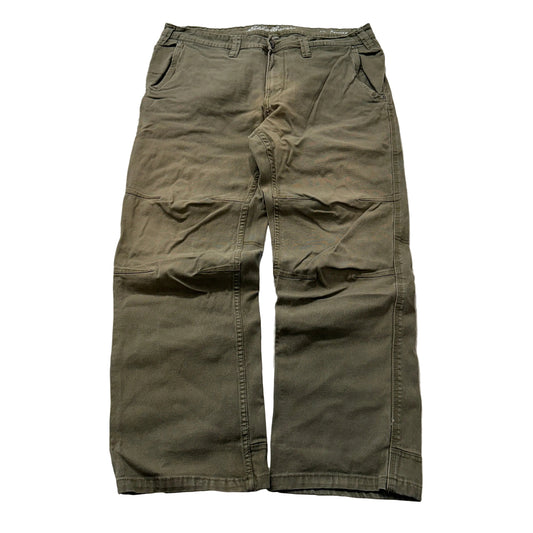 Eddie Bauer Relaxed Fit Canvas Pants Men's Olive Green Cotton Outdoor Size 38x30 photo 1