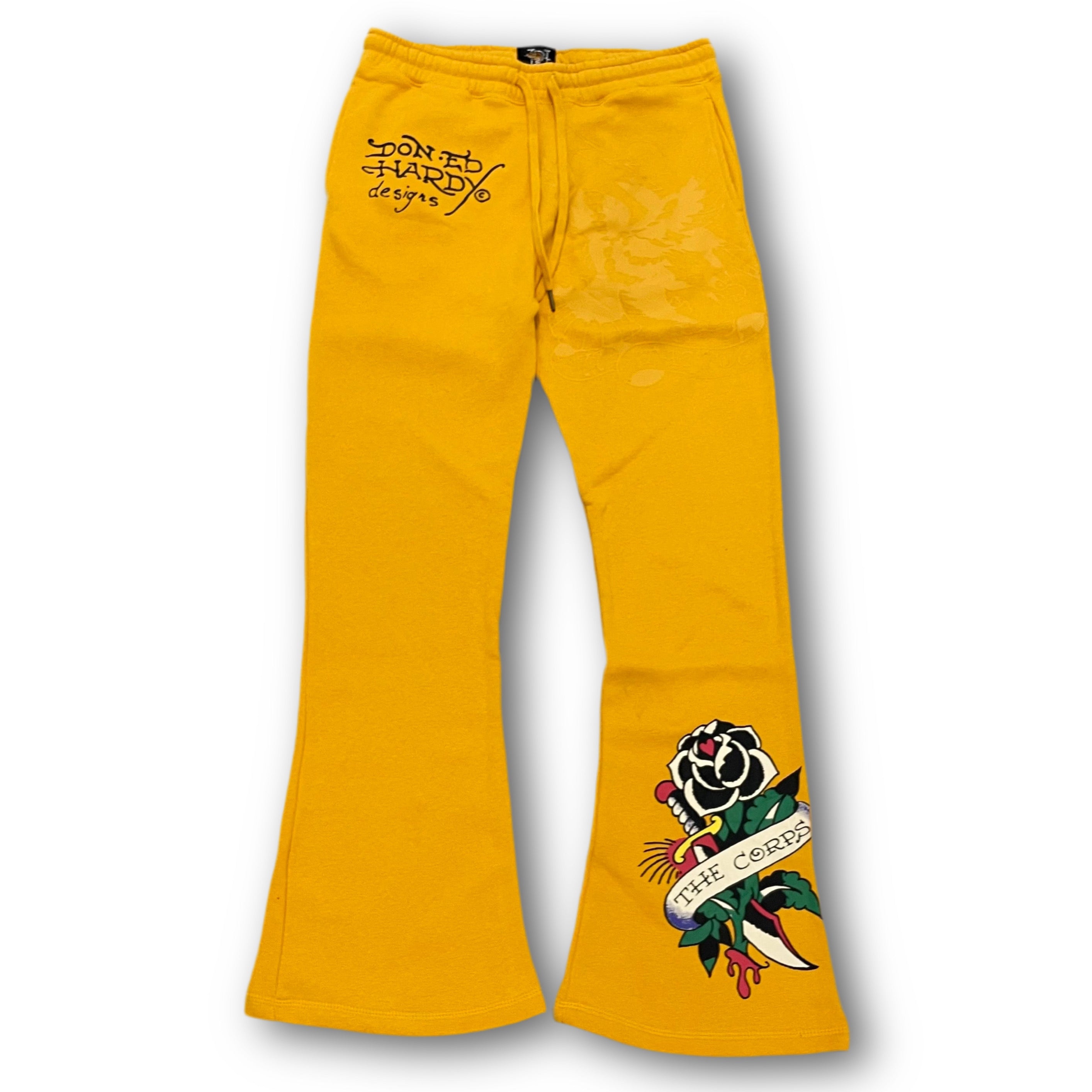 ED HARDY “Panther Snake” GOLD BOOTCUT PANTS