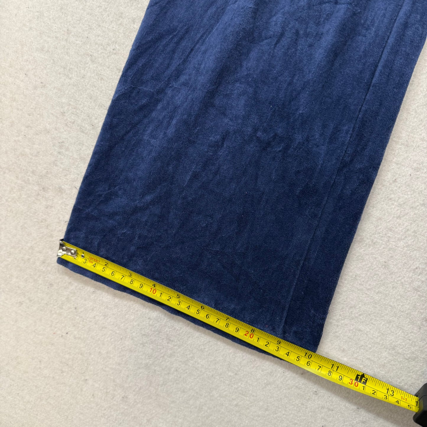 Vintage Juicy Couture Women Navy Blue Velour Flared Track Pant Loungewear Size L