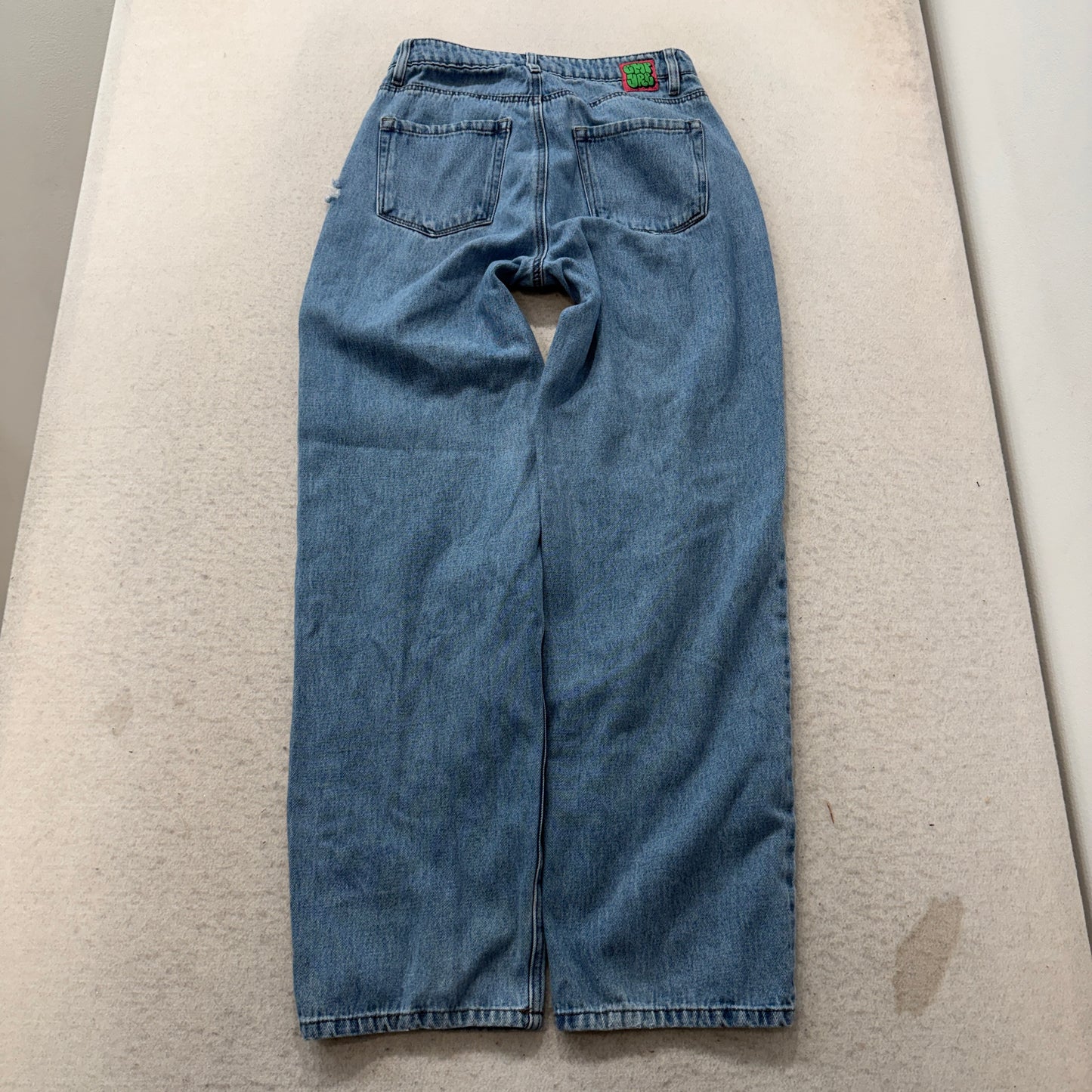 Empyre Women's Blue Denim Jeans Relaxed Fit Zip-Fly Pocket Classic Logo Size 2