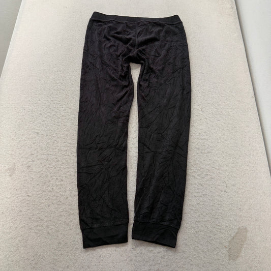 Juicy Couture Black Label Women Black Velour Tapered Leg Pants Drawstring Size S