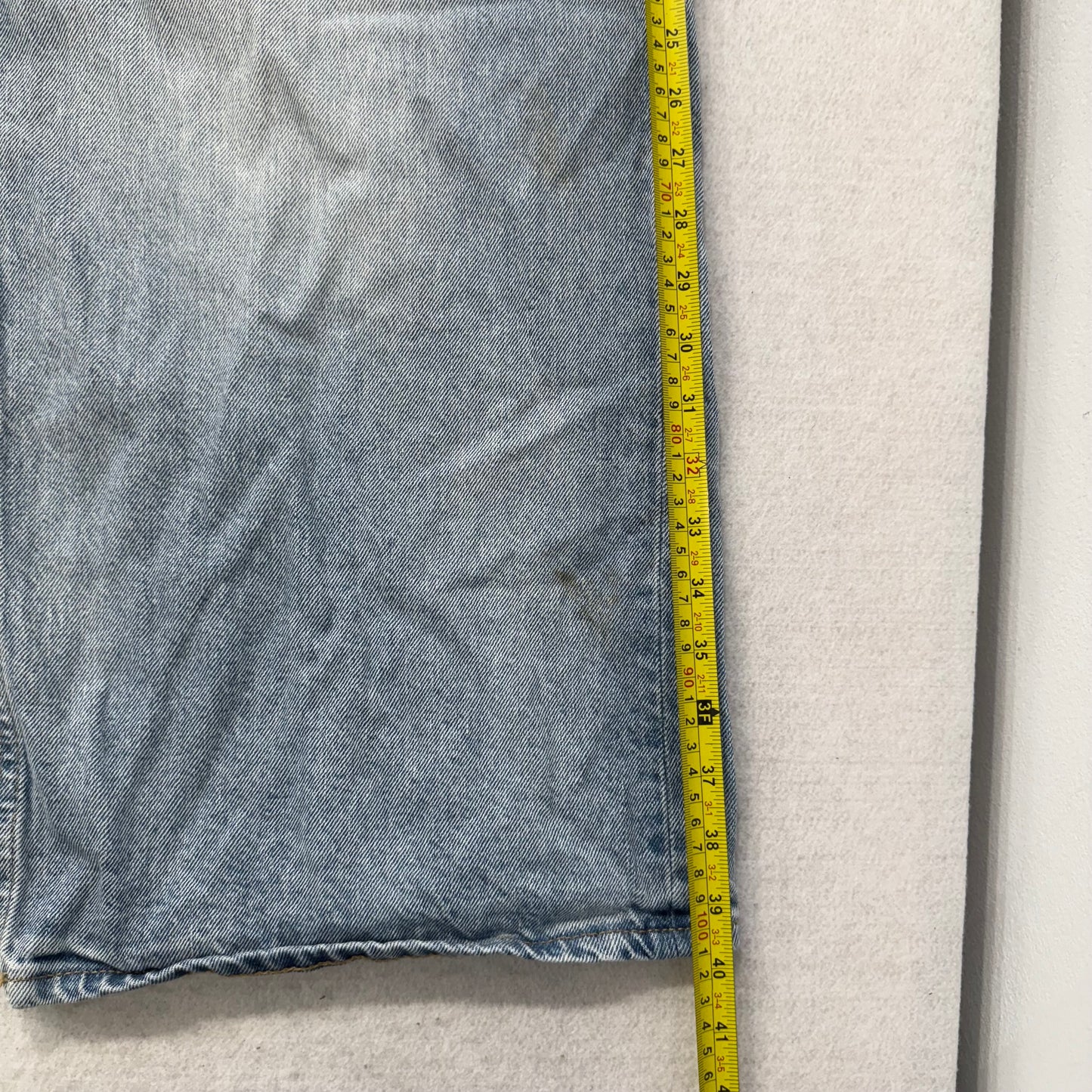 Old Navy Women's Light Wash Blue Denim Baggy Wide Leg Jeans High Rise Size 12