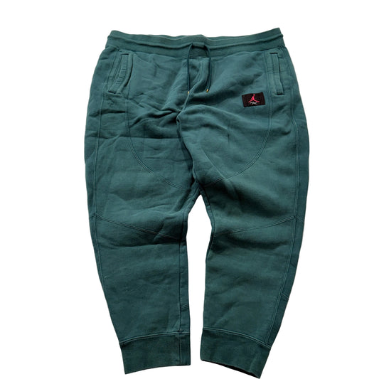 Jordan Men's Green Fleece Sweatpants Drawstring Pockets Tapered Leg Size 2X