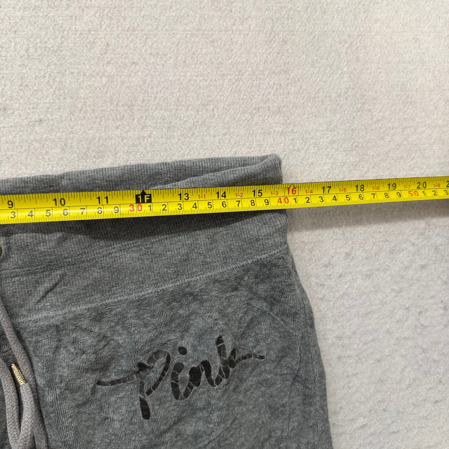 PINK Victoria's Secret Women's Heather Gray Velour Flared Track Pants Y2K Size S