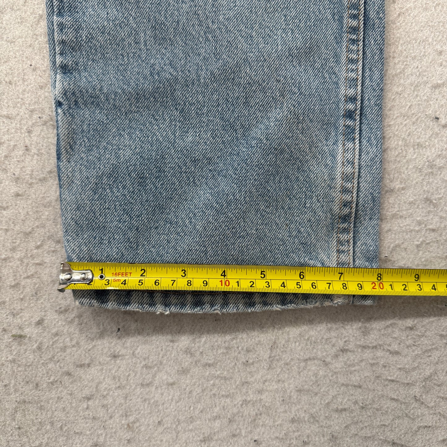 Rustler Men's Blue Denim Jeans Distressed Zip-Fly Pockets Classic Size 34x30