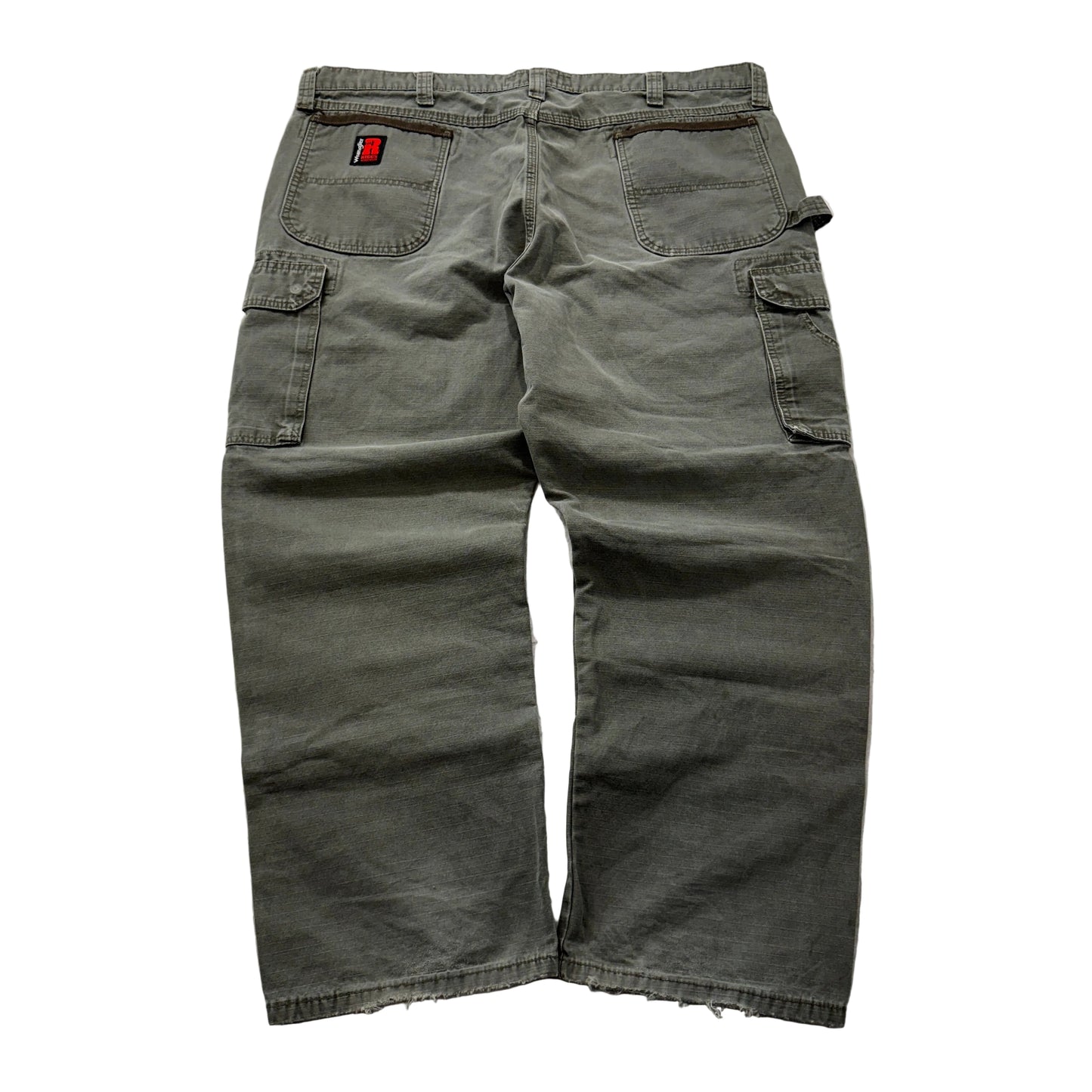 Wrangler Riggs Workwear Men Olive Green Carpenter Pants Pockets Classic Size W42