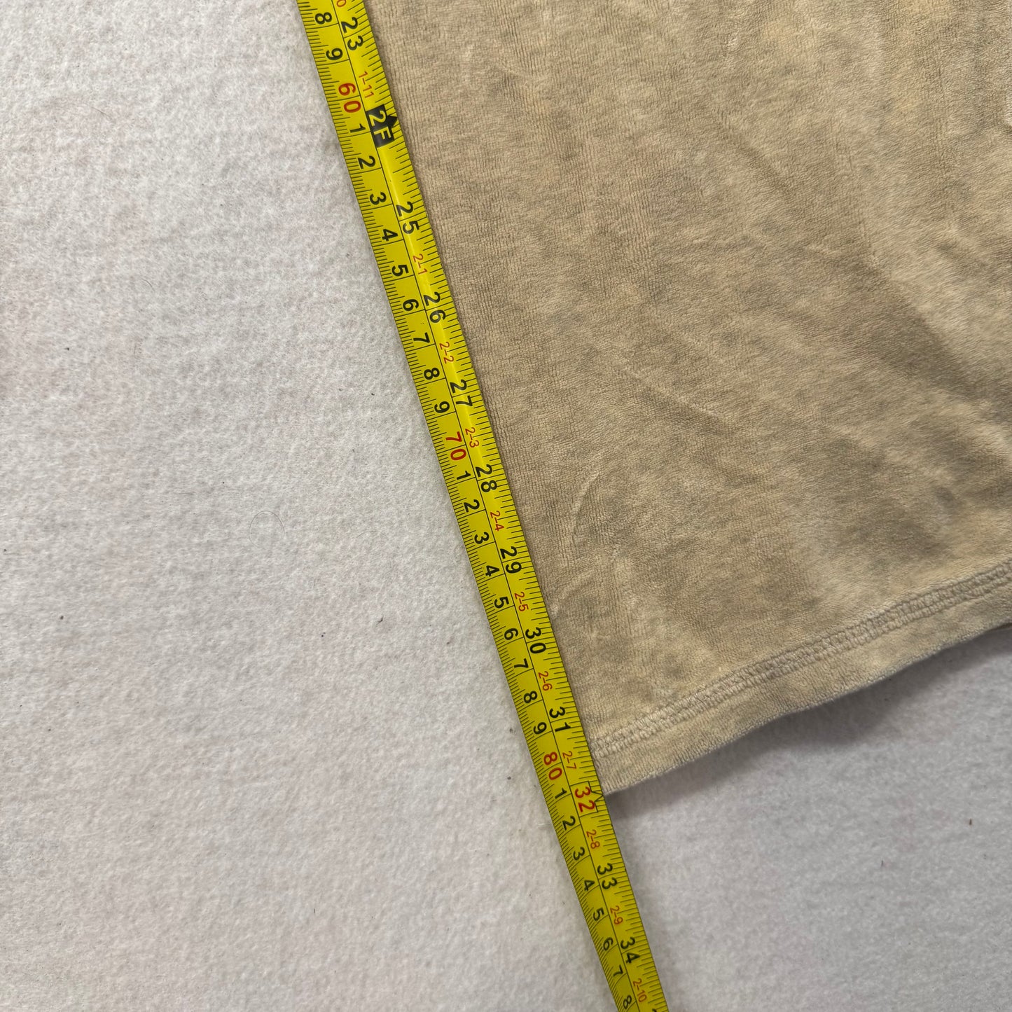 Vintage Juicy Couture Women's Beige Velour Flared Track Pant Back Pocket Size L