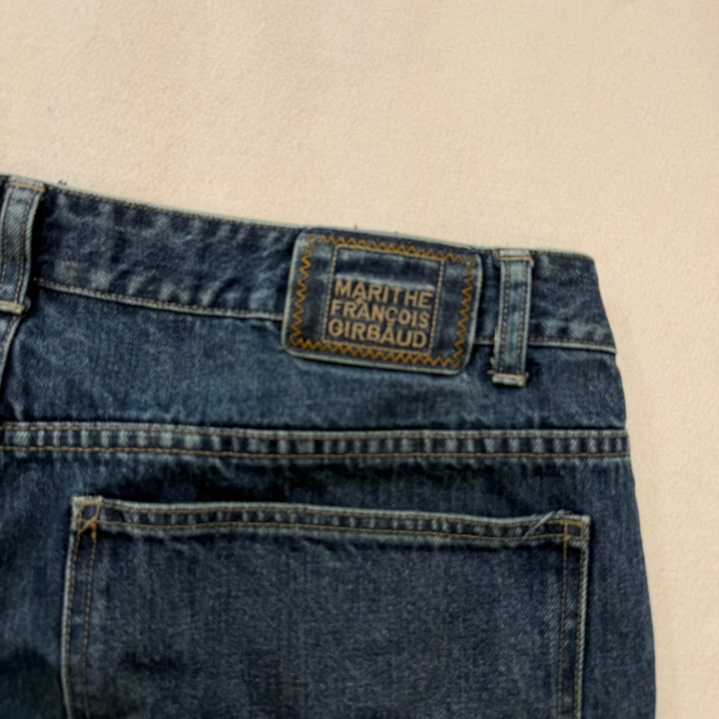 Marithe Francois Girbaud Mens Medium Blue Denim Straight Wide Leg Jeans Size 40M