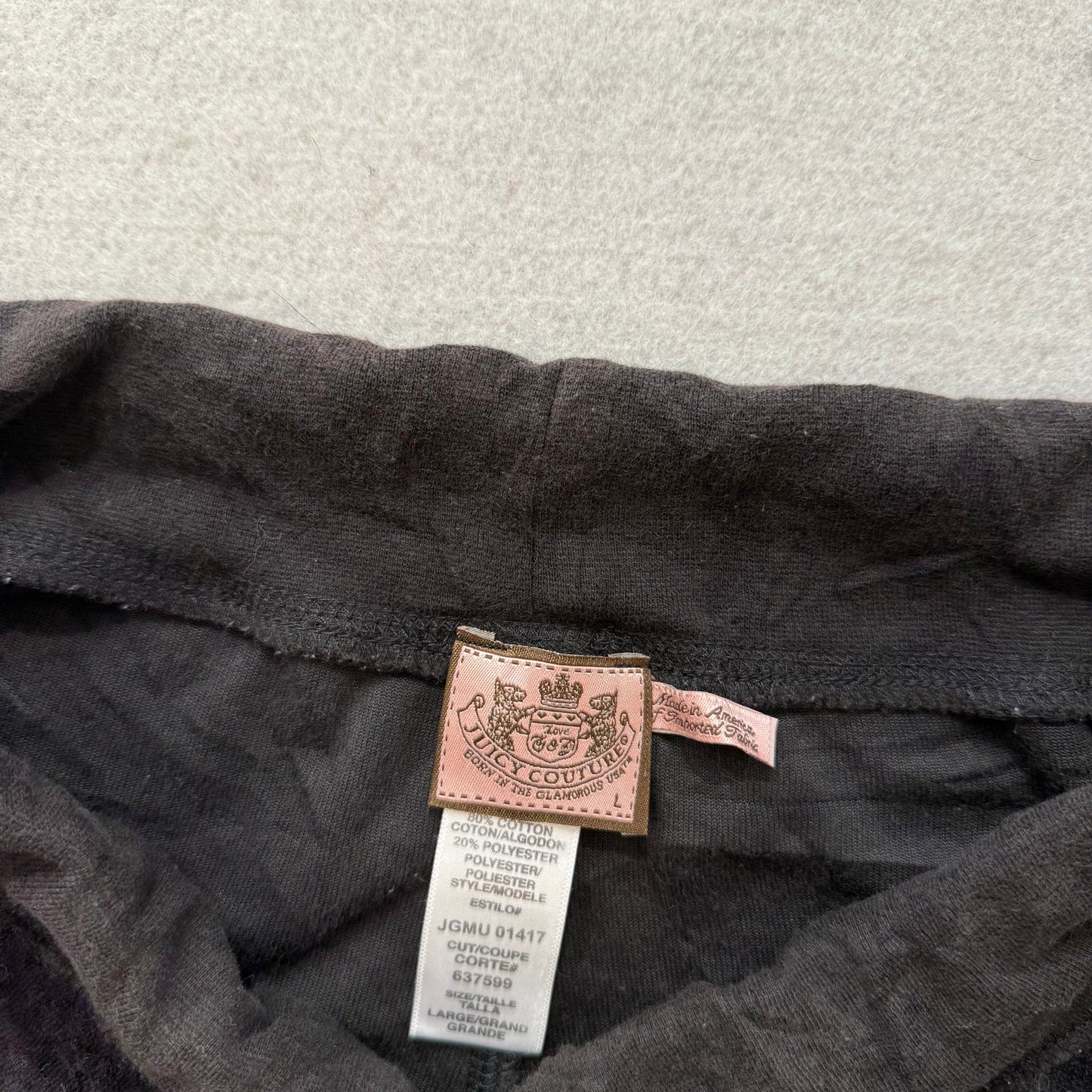 Vintage Juicy Couture Women's Black Velour Flared Track Pants Loungewear Size L