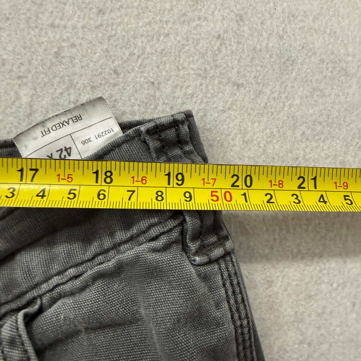 Carhartt Men's Charcoal Grey Carpenter Pants Relaxed Fit Pockets Classic - 42x32