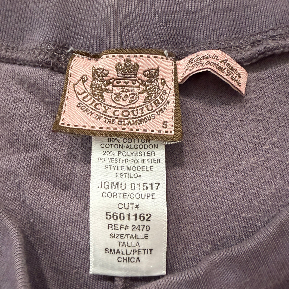 Vintage Juicy Couture Women's Dusty Purple Velour Flared Track Pants Logo Size S