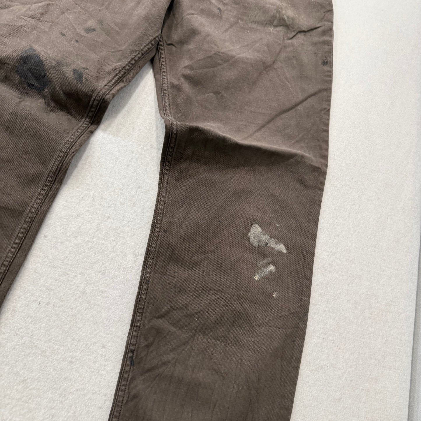 Carhartt Men's Duck Brown Cotton Relaxed Fit Carpenter Pants Workwear Waist 36