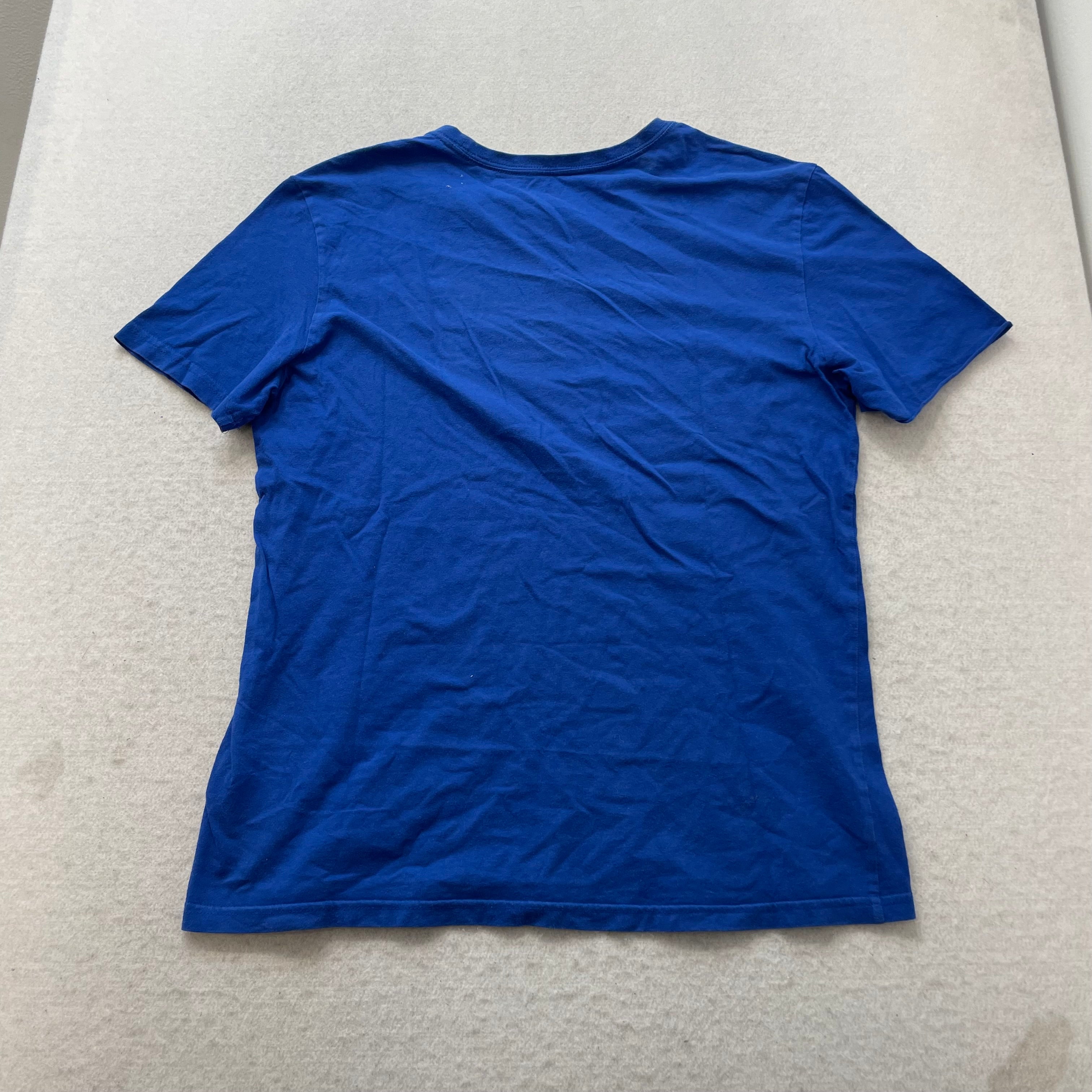 Calvin Klein Men's Blue Cotton T-Shirt Short Sleeve Crewneck Graphic Logo Size M