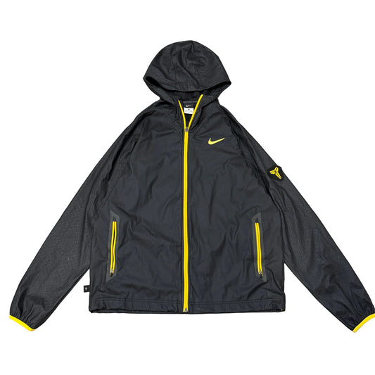 Nike Kobe Bryant Mamba Snakeskin Men Black Windbreaker Hooded Jacket Logo Size M