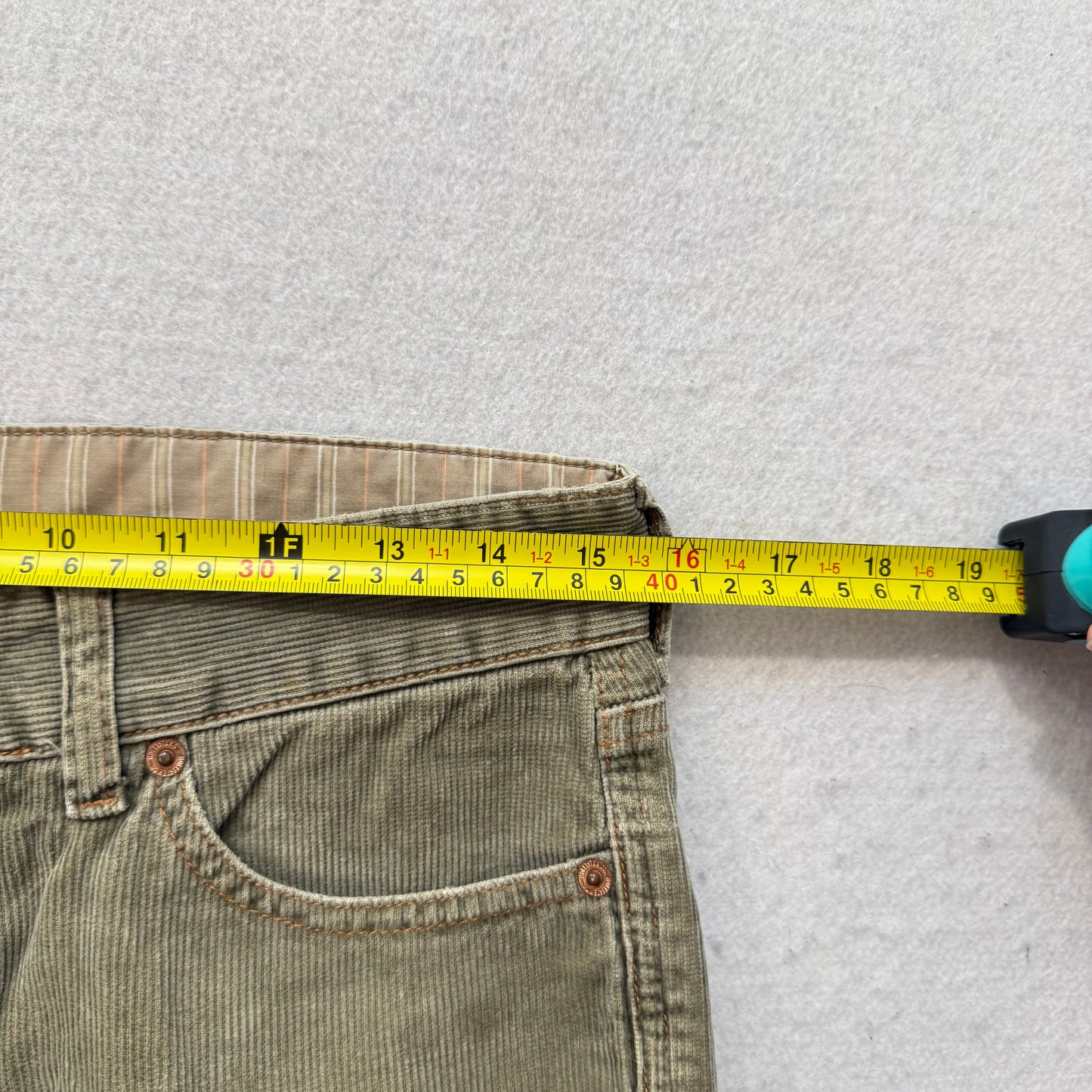 Hollister Women's Olive Green Corduroy Bootcut Pants 5-Pocket Design Size 5