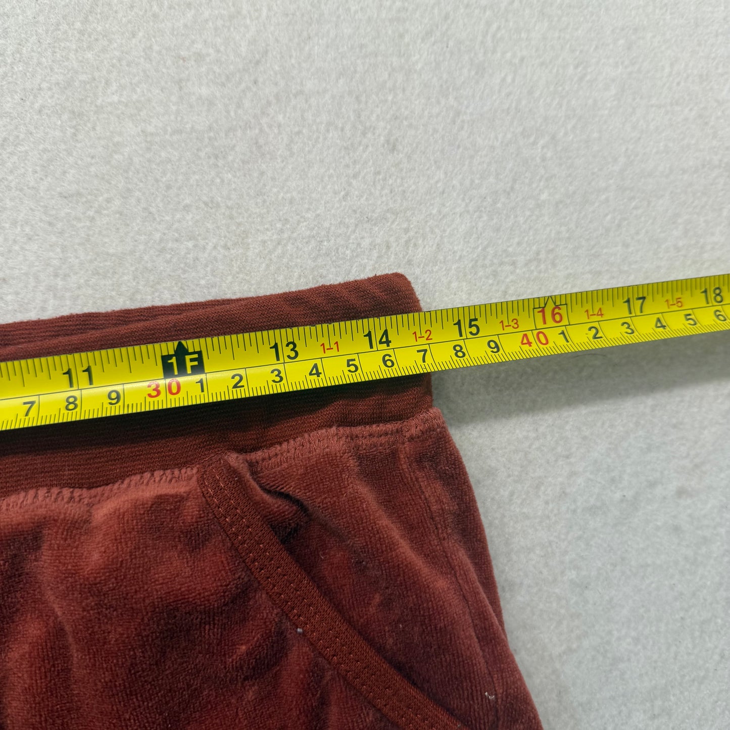 Juicy Couture Women's Brown Velour Flared Track Pants Back Snap Pockets Size M