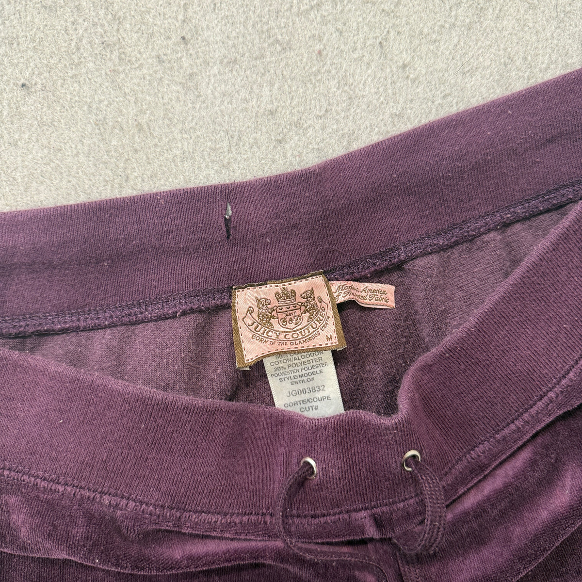 Vintage Juicy Couture Velour Flare Track Pants Purple Size L photo 3