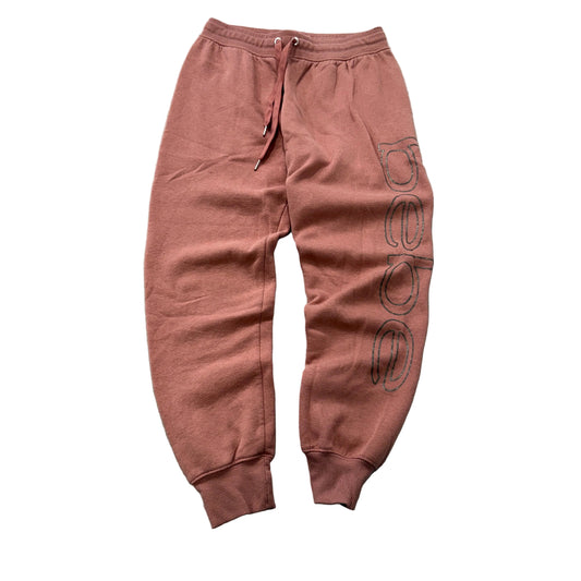 Bebe Sport Jogger Sweatpants Women's Pink Logo Leg Fleece Cuffed Size L photo 1