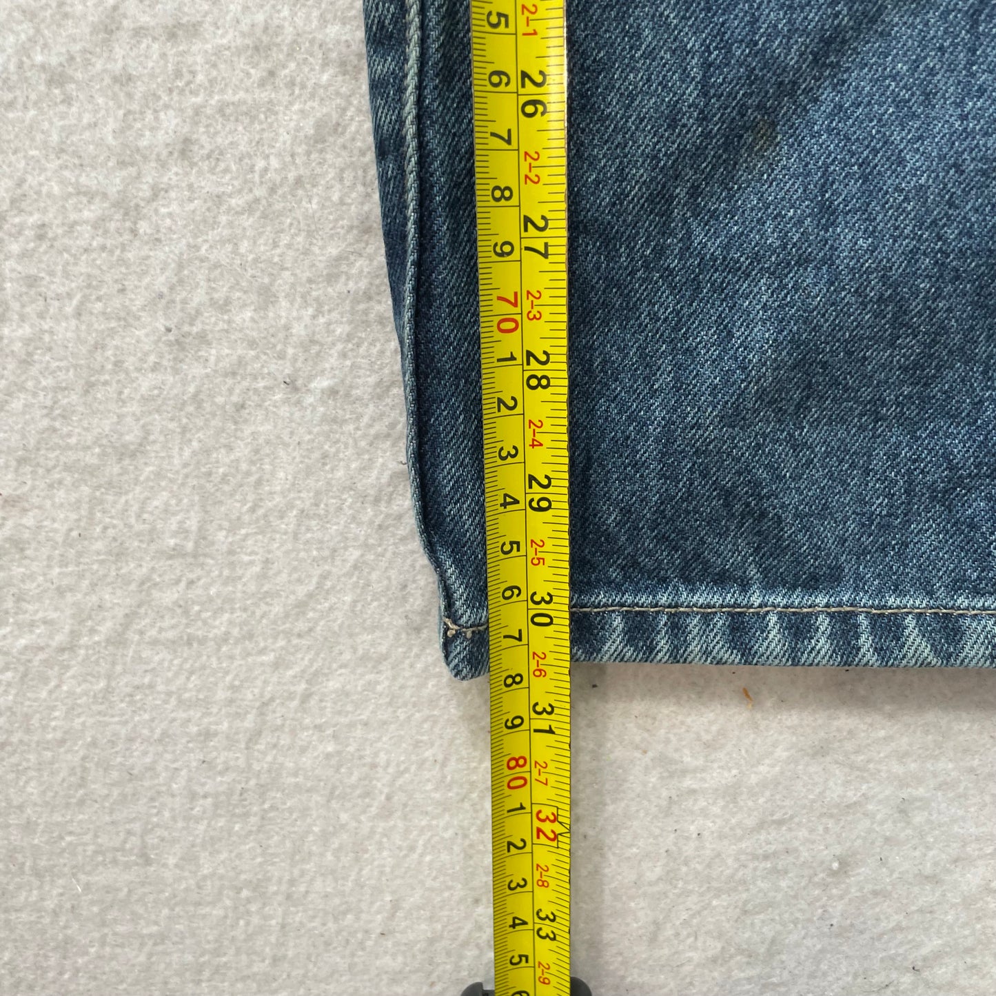 Marithe Francois Girbaud Men's Blue Denim Wide Leg Baggy Jeans Classic Size W40