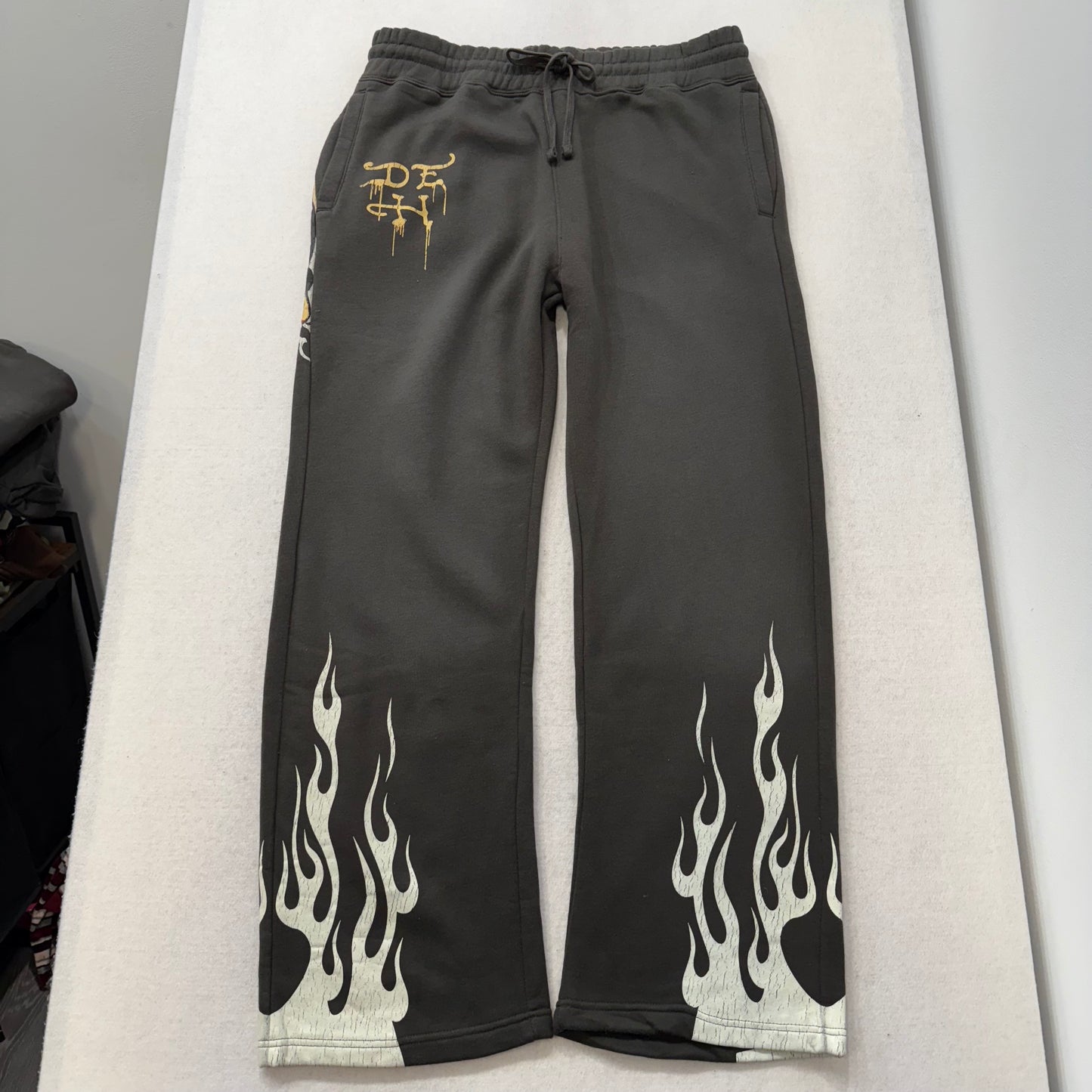 ED HARDY “Flame Reaper” SUNFADED CHARCOAL BAGGY PANTS