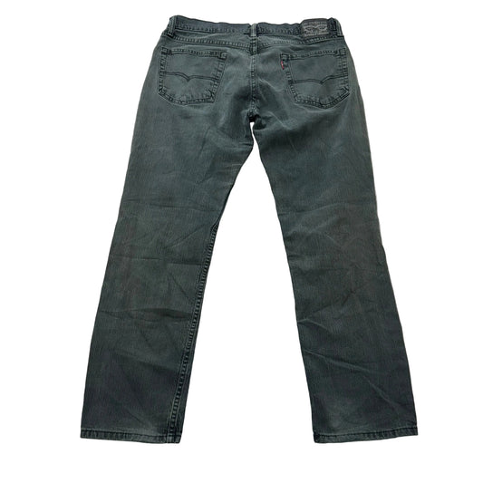 Levi's Men's Forest Green Straight Denim Jeans Pockets Classic Mid-Rise Size 34