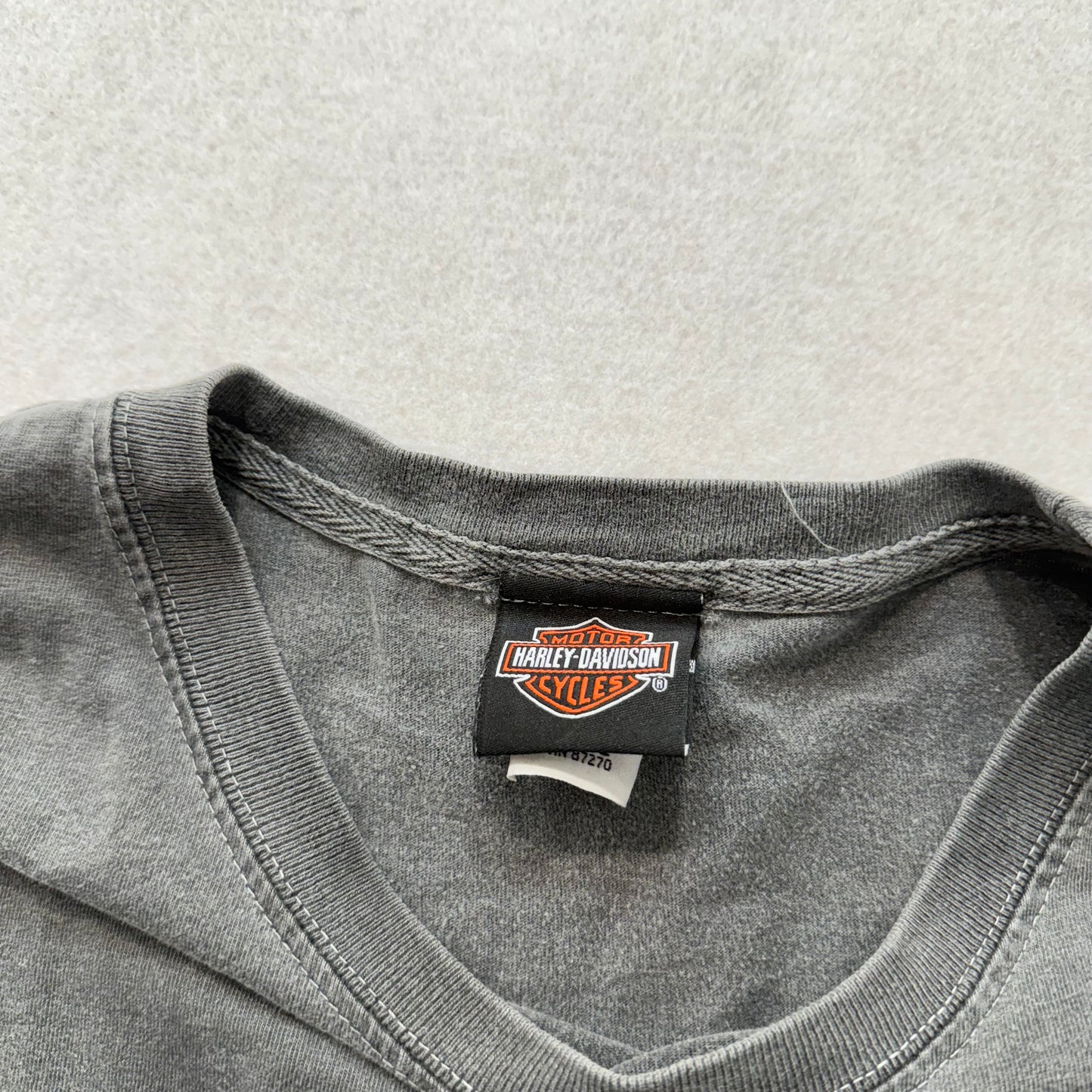 Harley-Davidson Men's Charcoal Gray Cotton T-Shirt Crew Neck Casual Tee Size L