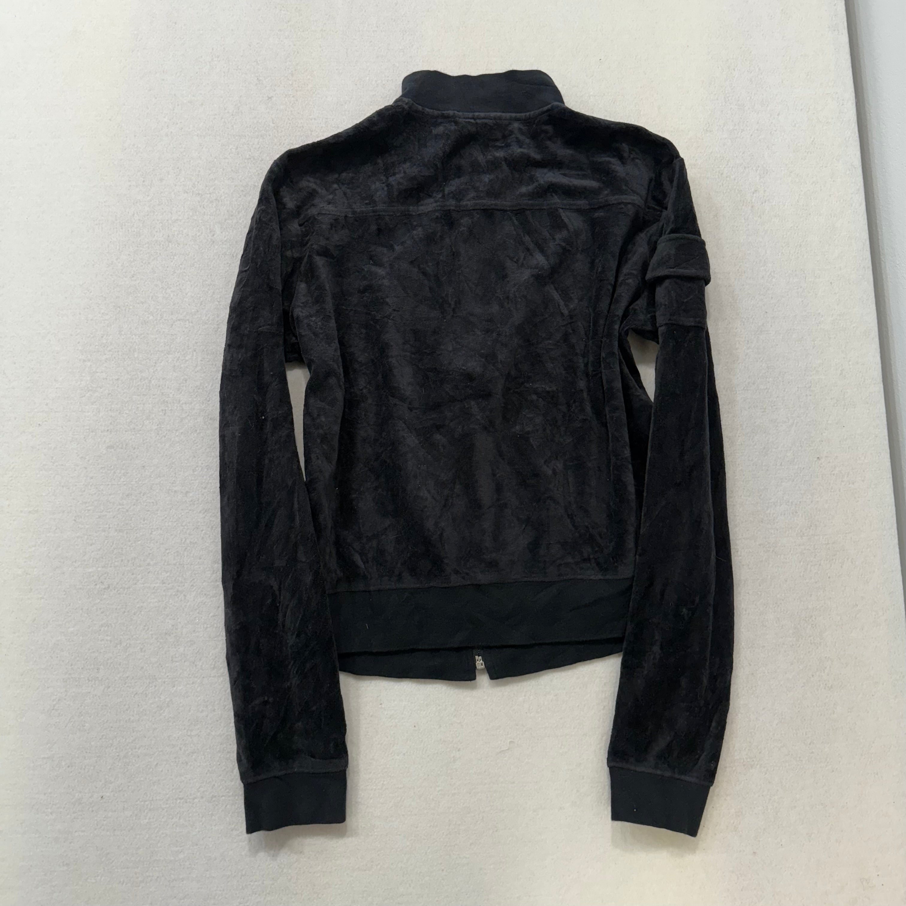 Bebe black velour rhinestone cargo pocket zip jacket size L