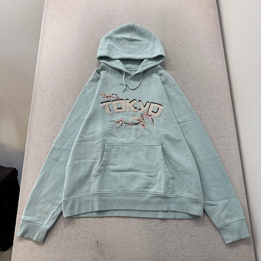 Unbranded Tokyo Cherry Blossom Embroidered Light Blue Hoodie Size L photo 1