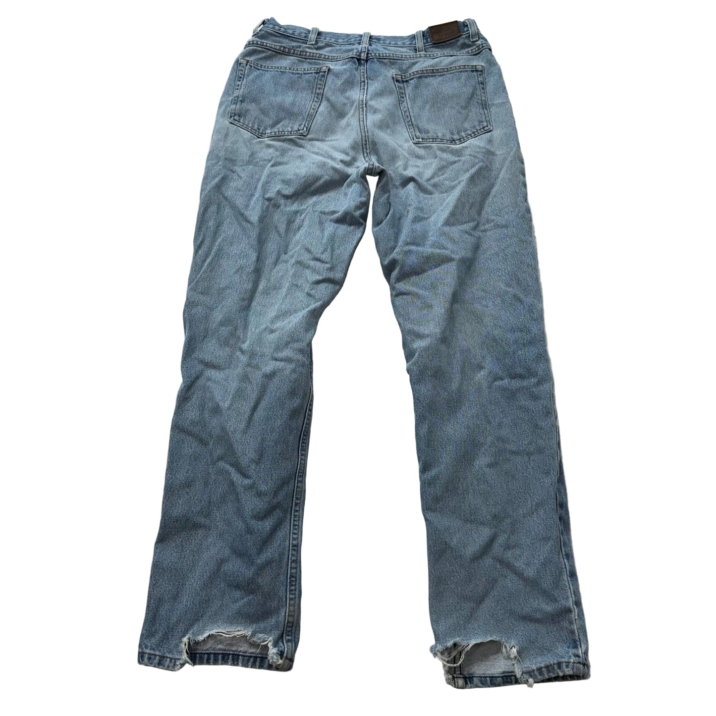 L.L. Bean Men's Light Wash Blue Denim Natural Fit Jeans Classic Raw Hem Size 34