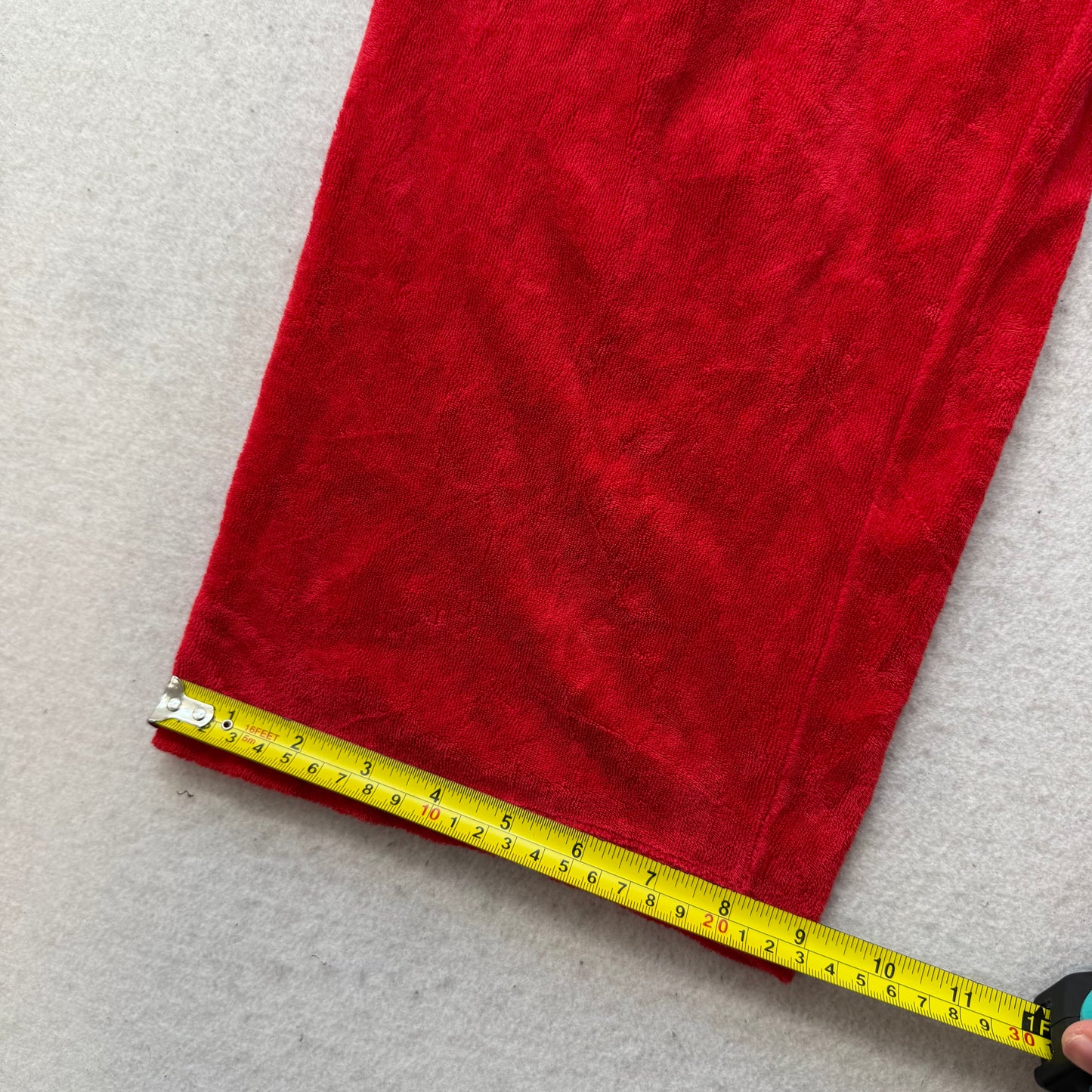 2003 Vintage Juicy Couture Women's Red Terrycloth Cropped Foldover Capris Size S