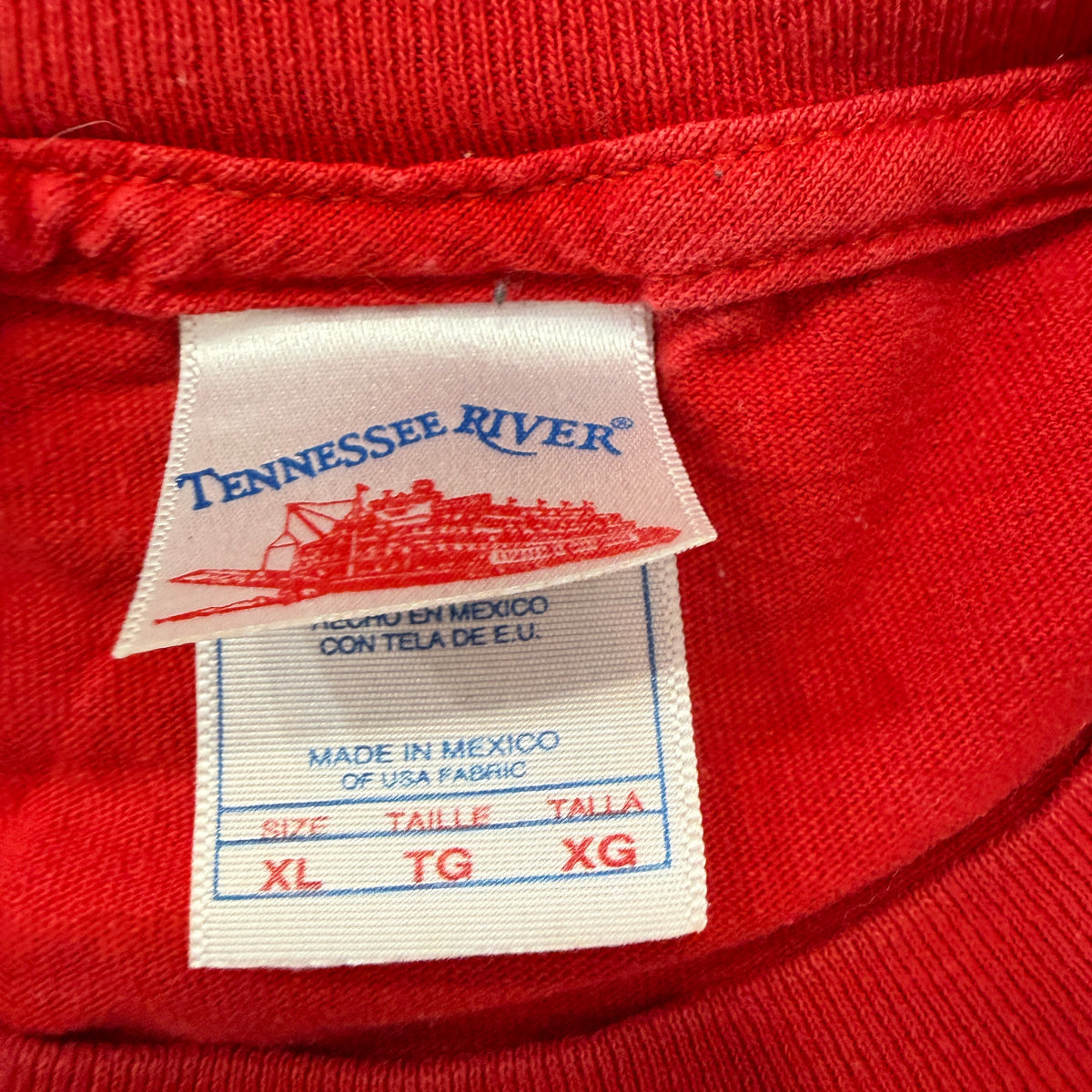 Cincinnati Reds tee brand and size tag