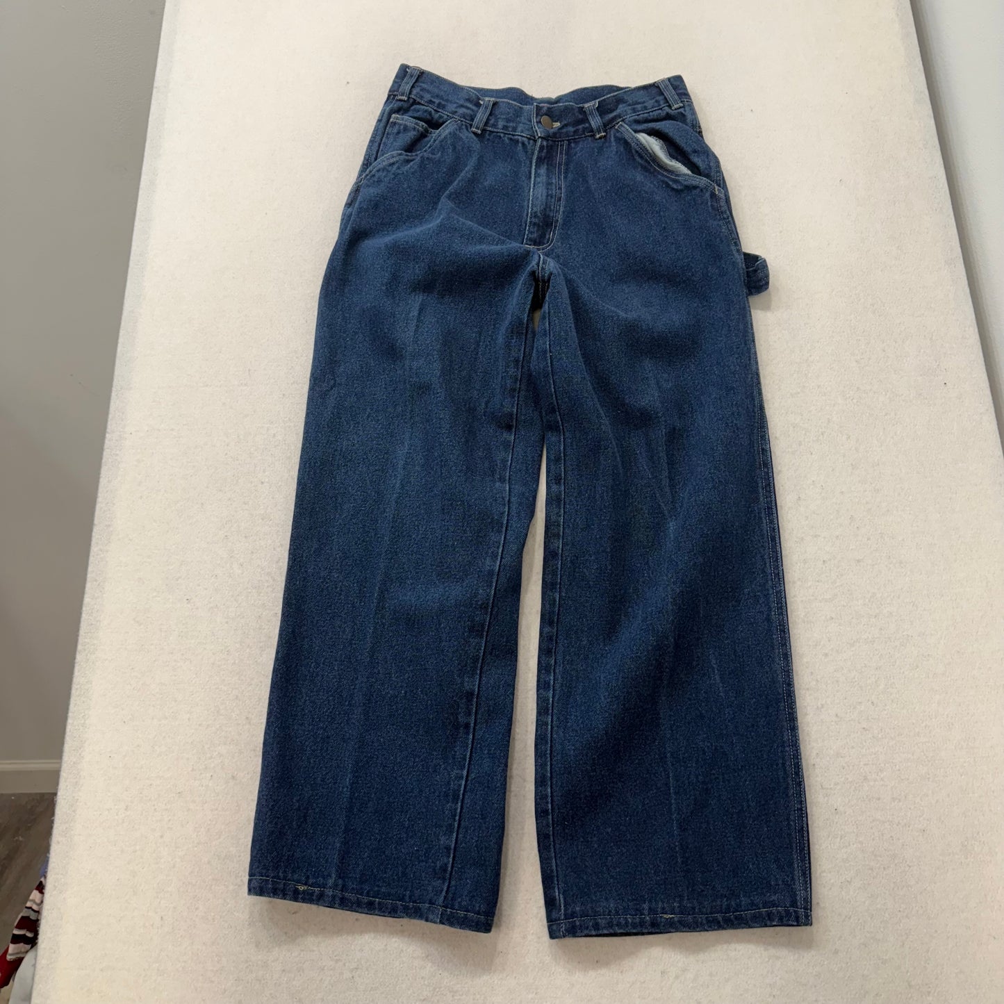 Dickies Men Dark Blue Cotton Straight Leg Carpenter Pant Utility Pocket Size 16H