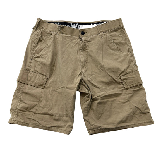 Wrangler Mens Khaki Cargo Shorts Side Flap Pockets Zip-Fly Classic Y2K Size 34