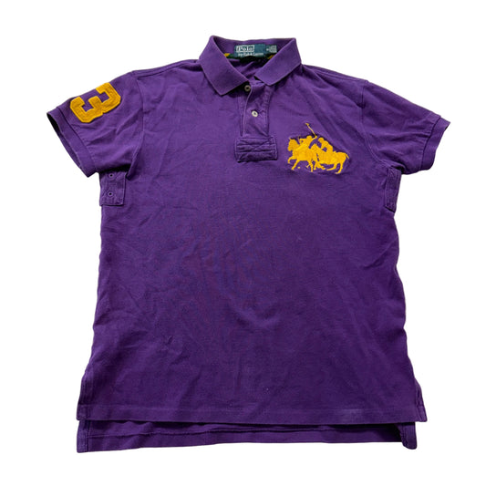 Polo by Ralph Lauren Men's Purple Polo Shirt Custom Fit Short Sleeve Size S