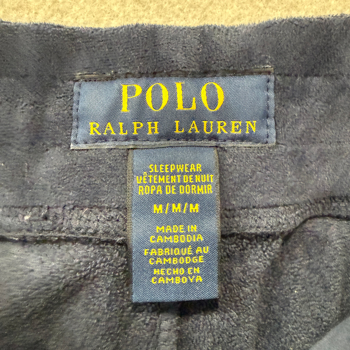 Polo Ralph Lauren Men's Navy Blue Velvet Straight Lounge Pants Sleepwear Size M