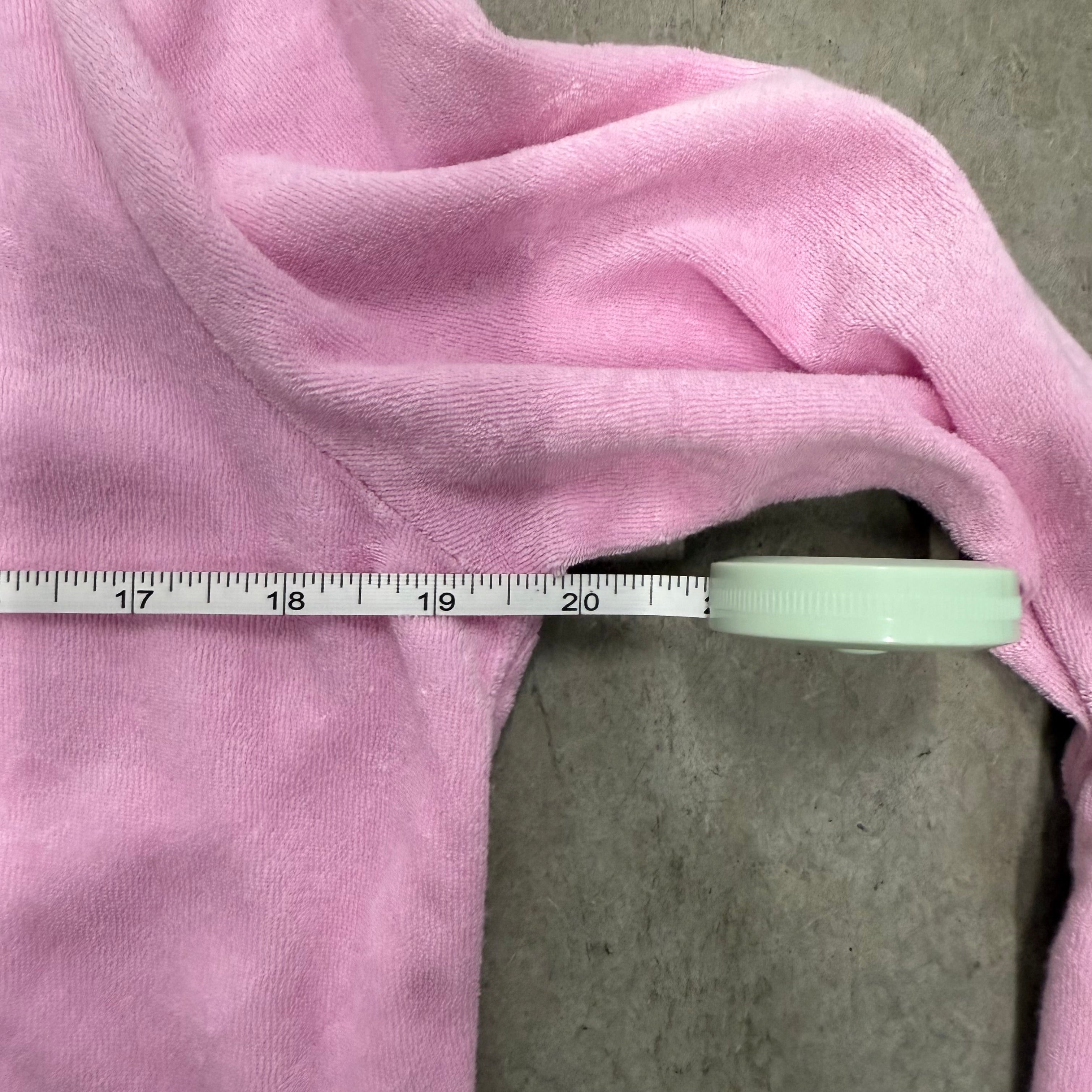 Pink TERRY Juicy Couture Hoodie w/ RARE SPARKLY WAIST BAND SIZE L