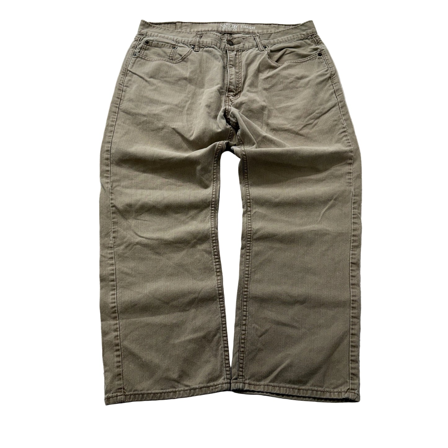 Levi's Signature Men's Khaki Denim Jeans Pockets Classic Straight Size 38x30