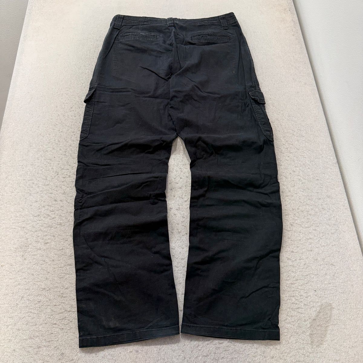 Wrangler Relaxed Fit Cargo Pants Men's Black Cotton Stretch Utility Size 32x32 photo 2