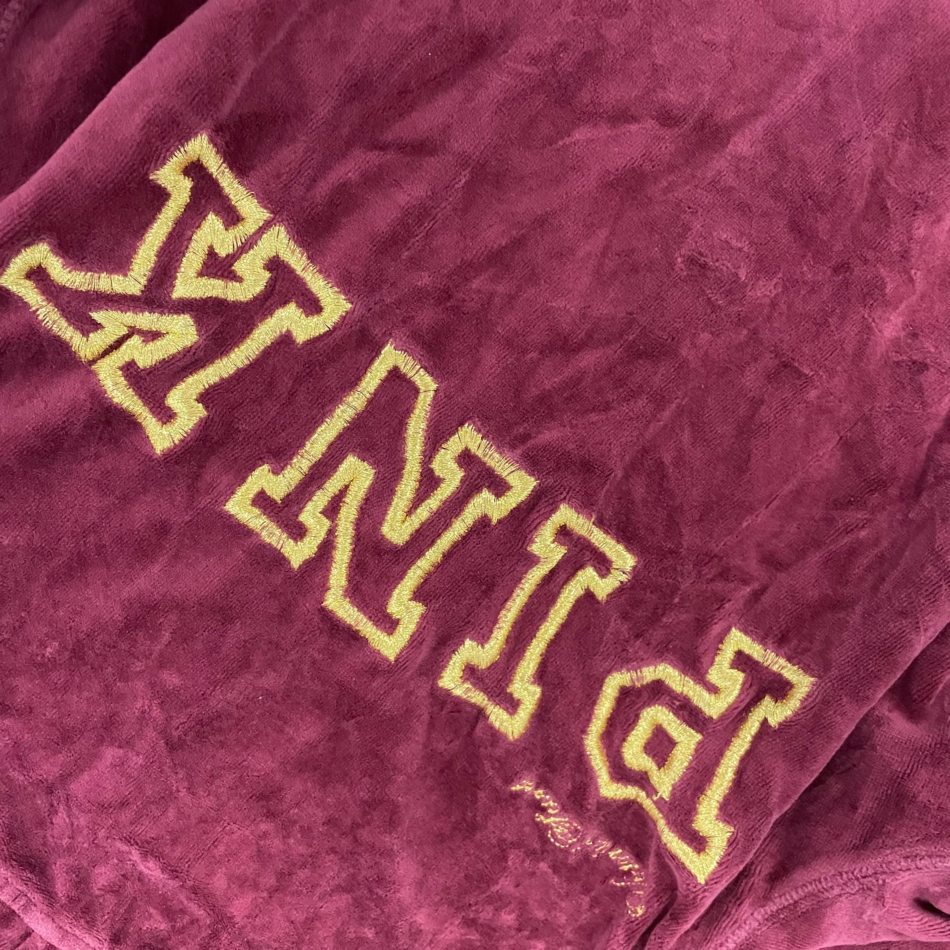Vintage Victoria’s Secret PINK Burgundy Velour Hoodie with Embroidered Back Logo Size S