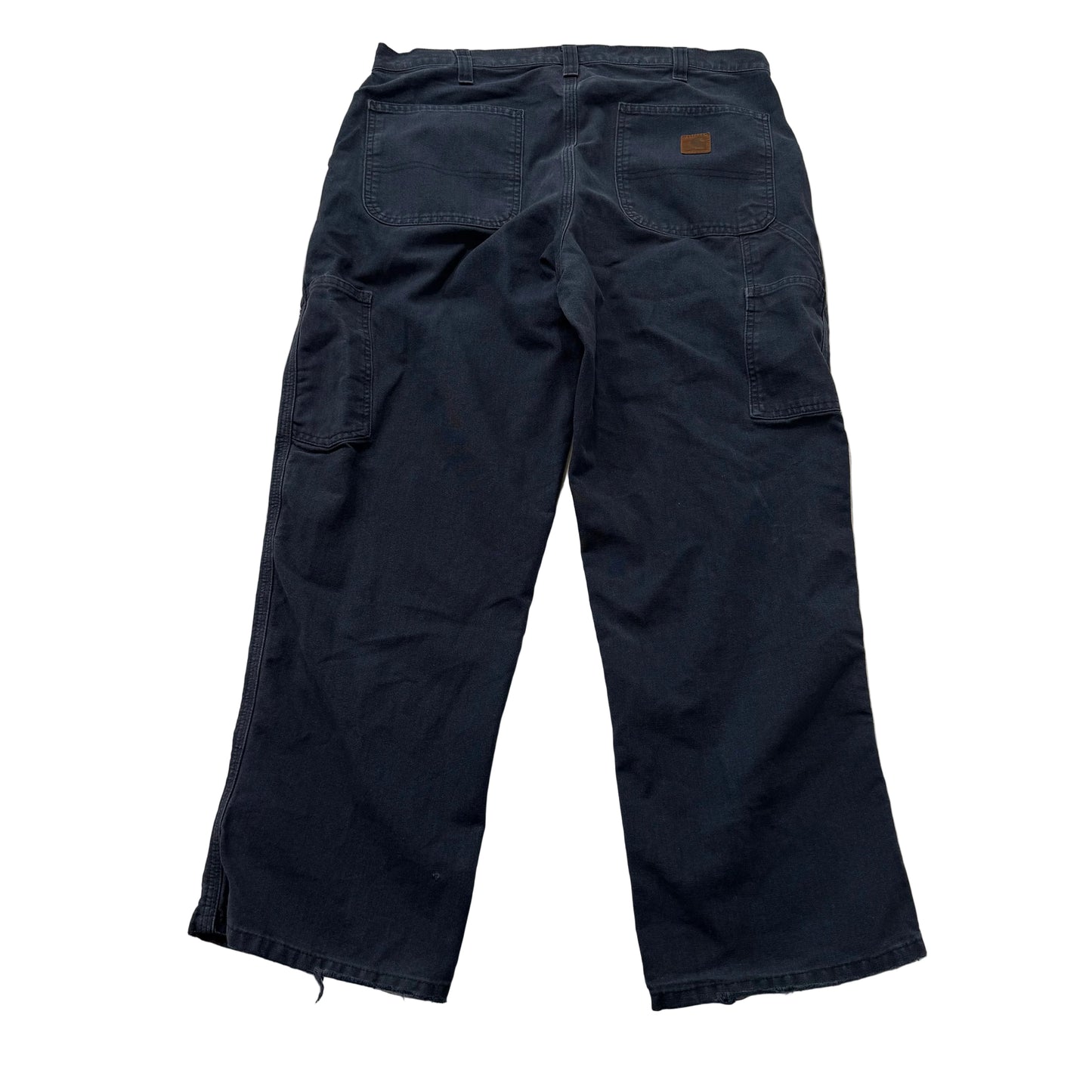 Carhartt Men's Black Washed Cargo Work Pants Dungaree Fit Mid-Rise Size 34 x 28