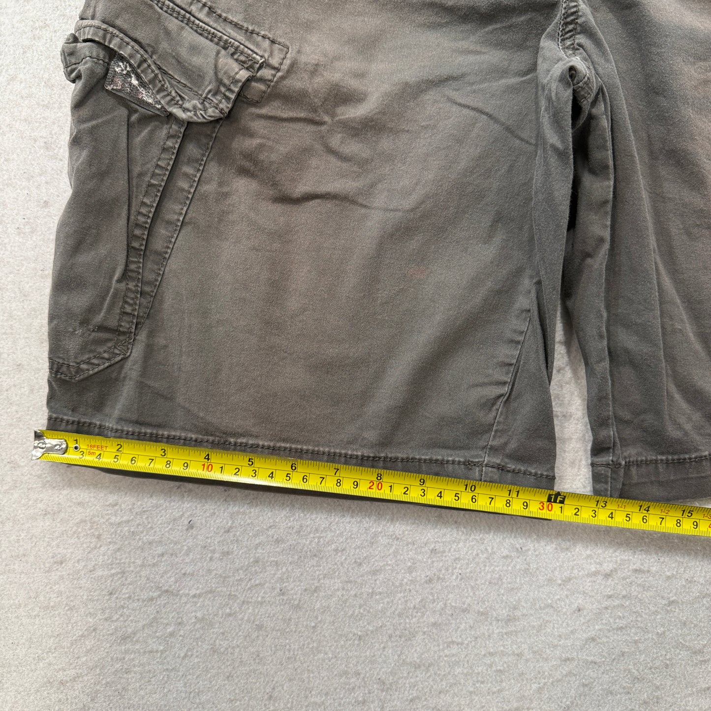 Union Bay Mens Olive Green Cotton Cargo Short Athletic Pocket Sportswear Size 36