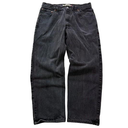 Levi's Strauss & Co 550 Men's Washed Black Denim Relaxed Fit Baggy Jeans Size 36