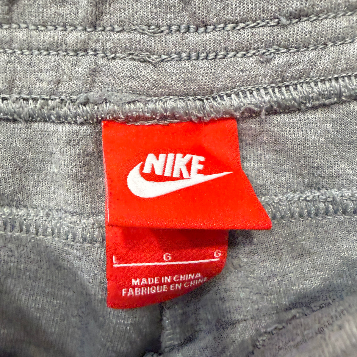Nike Tech Fleece Jogger Pants Men's Heather Gray Zip Pocket Tapered Cuffed Size L photo 3